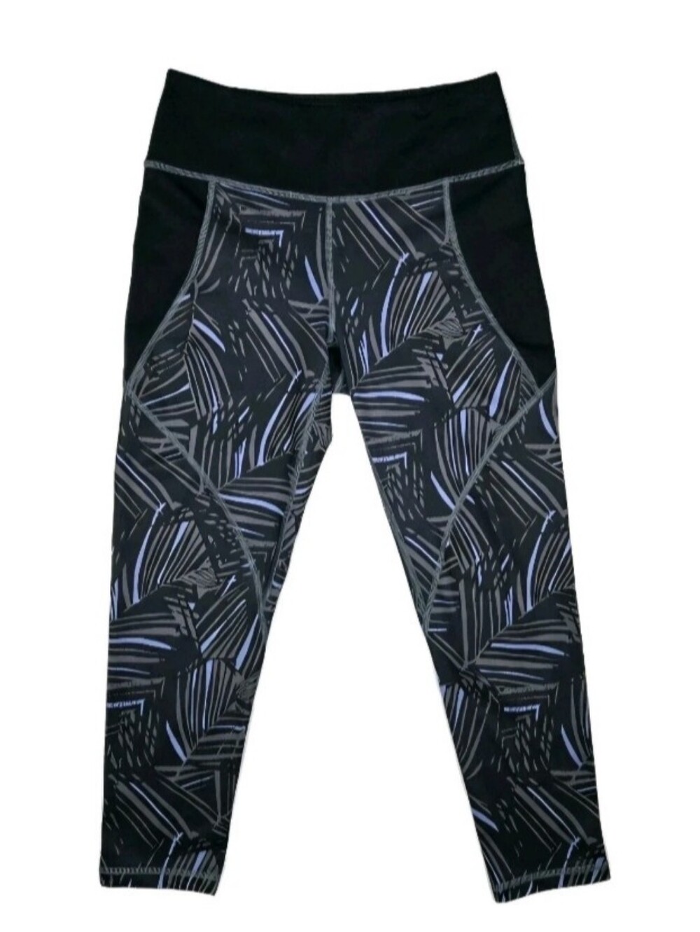Patagonia Centered Crop Leggings Size S Rain Fern Pattern Smolder Blue Logo
